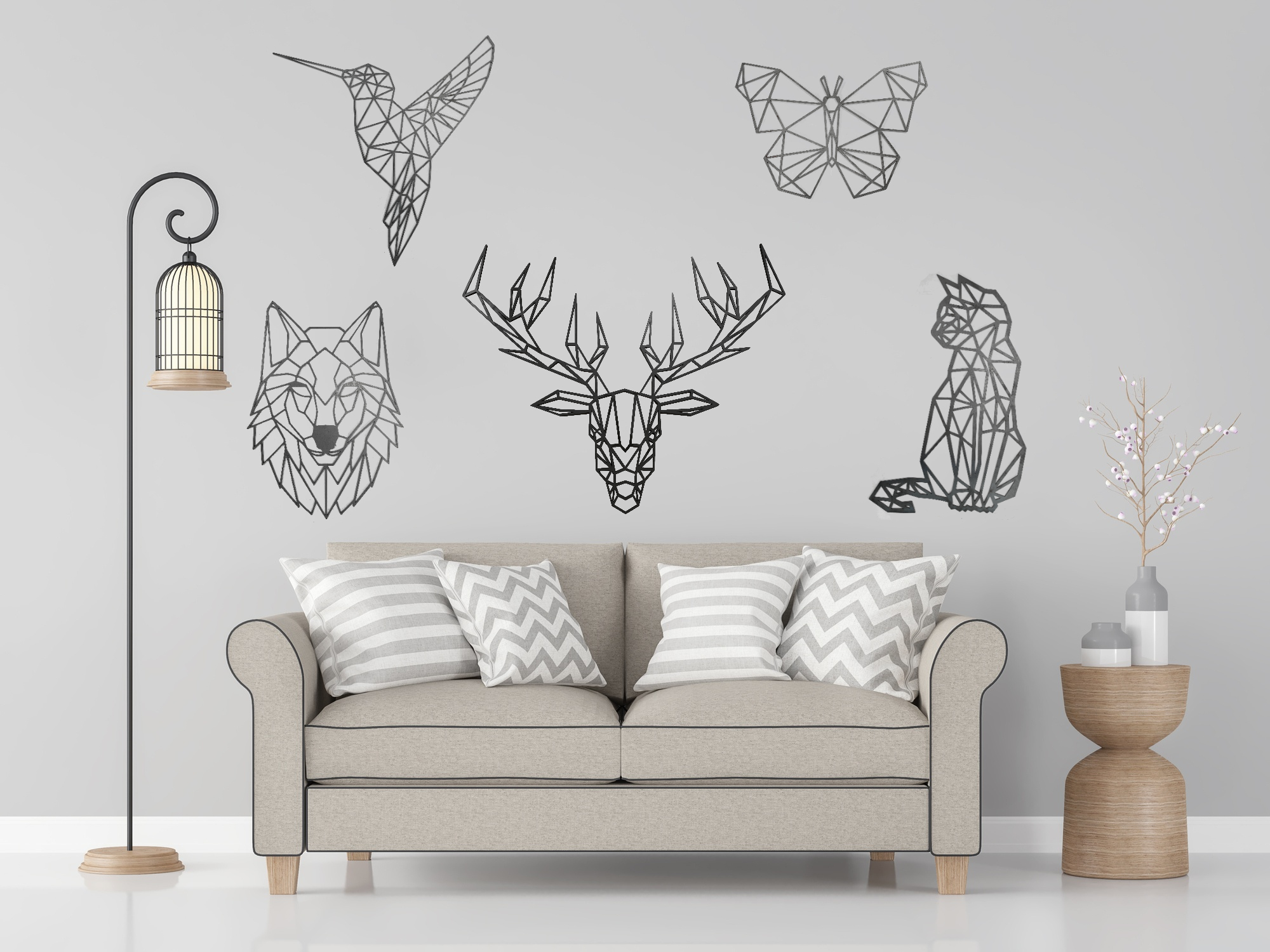 Simply Geometric Wall Art Various Animals Sold Individually