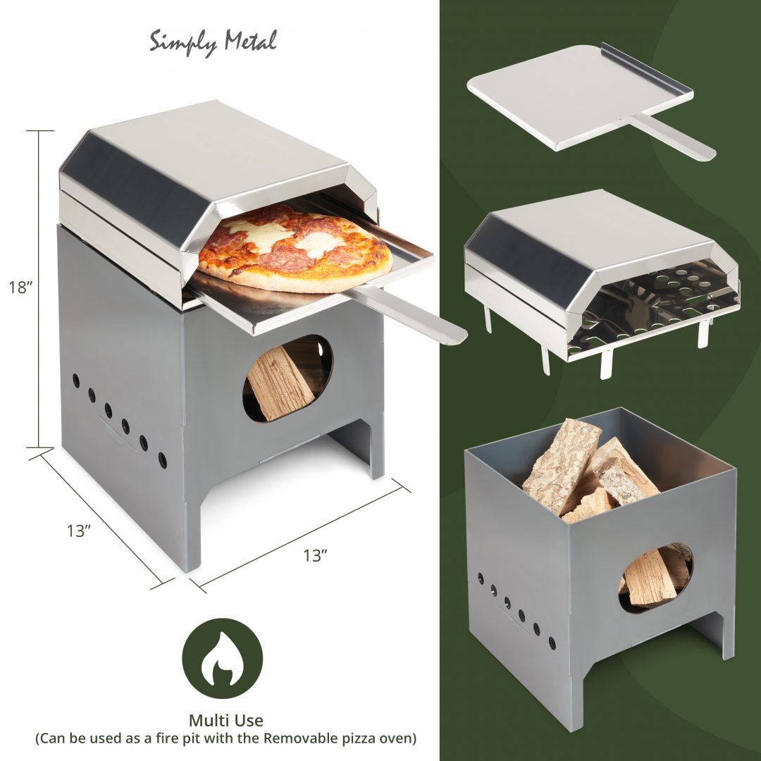 Single 12” Wood Fired Pizza Oven and Fire Pit With Free Cover